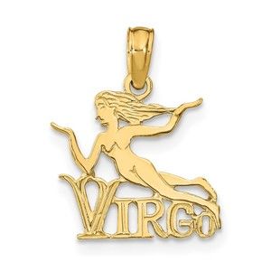 Million Charms 10k Yellow Gold Small VIRGO Zodiac Charm Pendant